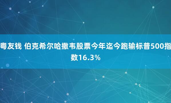 粤友钱 伯克希尔哈撒韦股票今年迄今跑输标普500指数16.3%